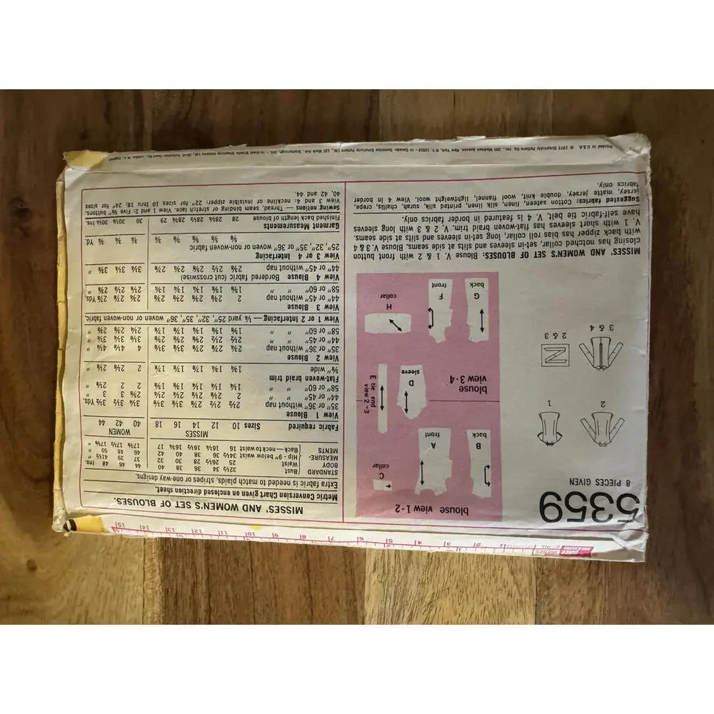 Simplicity 6359‎ Vintage Misses' Dress Sewing Pattern Size 10 Bust 32